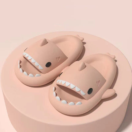 High Quality Slippers Women's Fashion Slippers Solid Color Casual Home Shoes Anti Slip Shoes Men's Beach Shark Slippers 36-45