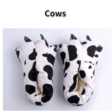 2023 Winter Warm Soft Indoor Floor Slippers Women Men Children Shoes Paw Funny Animal Christmas Monster Dinosaur Claw Plush Home