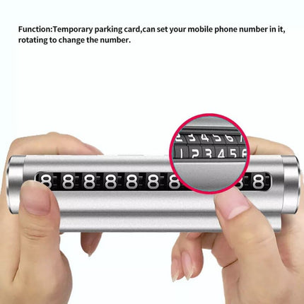 Metal Car Temporary Parking Card Universal Rotate Phone Number Plate Aluminum Stickers Park Stop in Car-styling Auto Accessories
