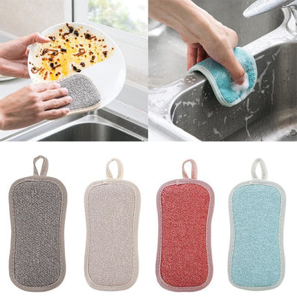 Kitchen Cleaning Sponge Double Sided Cleaning Tools Reusable Scouring Pads Home Cleaner Dishwashing Sponge Kitchen Accessories