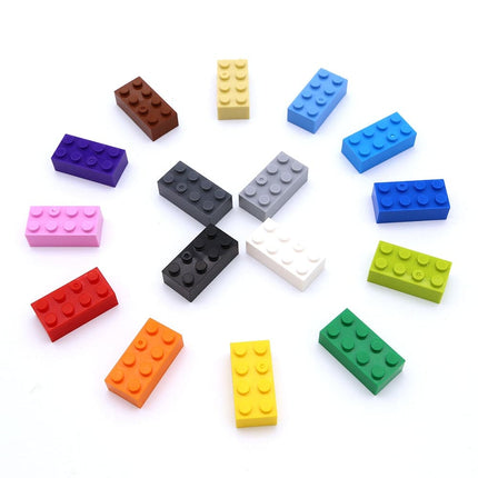 40pcs DIY Building Blocks Thick Figures Bricks 2x4 Dots Educational Creative Size Compatible With 3001 Plastic Toys for Children