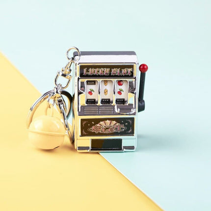 1pc Lucky Jackpot Mini Fruit Slot Machine Fun Birthday Keychain Gift Kids Educational Toy Coin Operated Games Gambling Machine