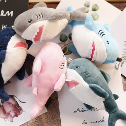 Ins 15cm Giant Shark Plush Stuffed Toy Soft Animal Key Chain for Christmas Gifts Cushion Doll Gift For Kids