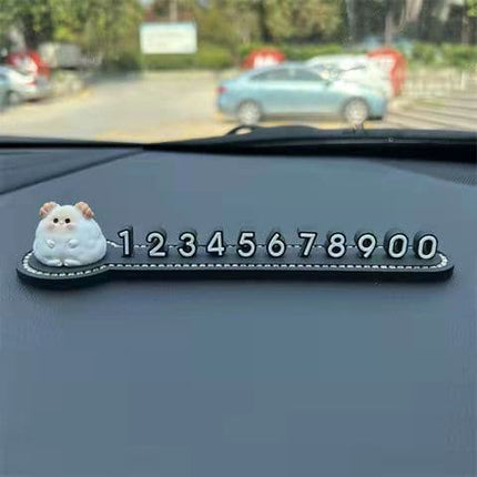 Car Temporary Parking Card Car Phone Number plate Car decoration Cartoon animal car interior Portable  telephone number plate
