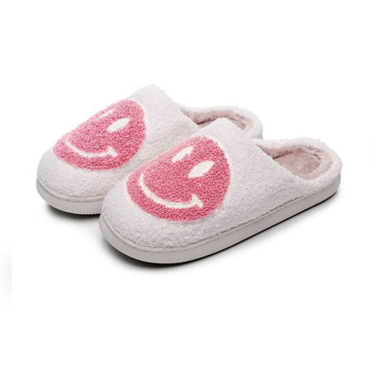 SALE House Smiley Face Slipper Women Kawaii Cartoon Plush Winter Warm Contton Indoor Funny Cute Fuzzy Floor Home Shoes Female