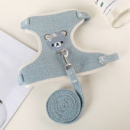 Dog Leash Cute Small Pet Vest Undershirt Type Breathable Adjustable Chest Harness Outdoor Walking Pet Supplies