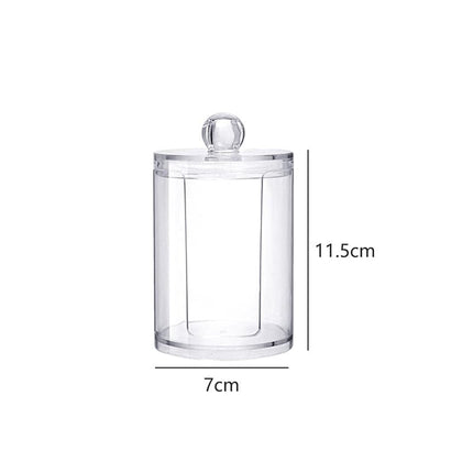 Bamboo Makeup Cotton Swabs Transparent Box Organizer Cosmetics Cotton Pads Holder Plastic Qtip container Bathroom organizer