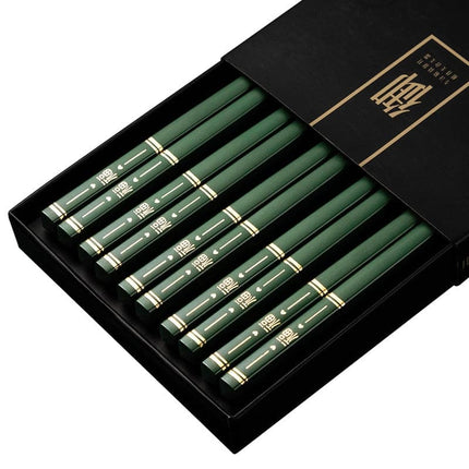 JANKNG 5 Pair Japanese Chopsticks Alloy Non-Slip Sushi Chop Sticks Set Chinese Gift Reusable Chopsticks Tableware Gift Kitchen