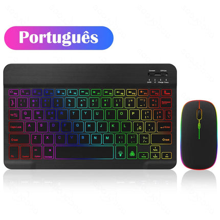 10inch Backlit For iPad Keyboard and Mouse Backlight Bluetooth Keyboard For IOS Android Windows Wireless Keyboard and Mouse