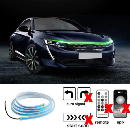 2022 Newest LED Car Hood Light Daytime Running Lights Auto Remote App RGB Flowing Turn Signal Guide Thin Strip Lamp Styling 12V