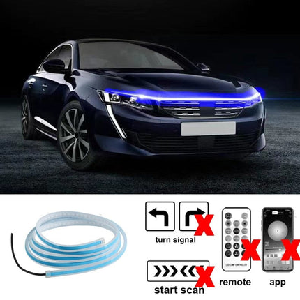 2022 Newest LED Car Hood Light Daytime Running Lights Auto Remote App RGB Flowing Turn Signal Guide Thin Strip Lamp Styling 12V