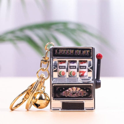 1pc Lucky Jackpot Mini Fruit Slot Machine Fun Birthday Keychain Gift Kids Educational Toy Coin Operated Games Gambling Machine