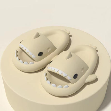 High Quality Slippers Women's Fashion Slippers Solid Color Casual Home Shoes Anti Slip Shoes Men's Beach Shark Slippers 36-45