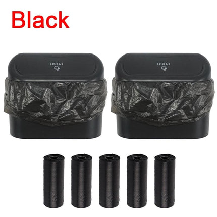 Hanging Car Trash Can Vehicle Garbage Dust Case Storage Box ABS Square Pressing Trash Bin Auto Interior Accessories for Car