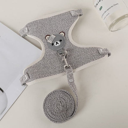 Dog Leash Cute Small Pet Vest Undershirt Type Breathable Adjustable Chest Harness Outdoor Walking Pet Supplies