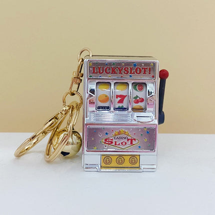 1pc Lucky Jackpot Mini Fruit Slot Machine Fun Birthday Keychain Gift Kids Educational Toy Coin Operated Games Gambling Machine