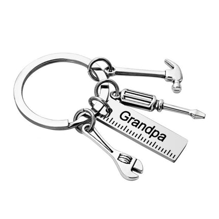 Fashion Dad Letters Keychains Creative Hammer Screwdriver Wrench Keyring Handbag Decor Tassel Hanging Pendant Father's Day Gifts