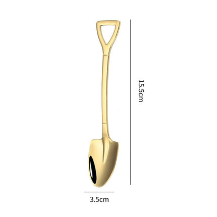 Shovel Spoon Stainless Steel Teaspoon For Coffee Spoon Fruit Ice Cream Dessert Scoop Kitchen Accessories Wedding Christmas Gift