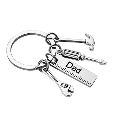 Fashion Dad Letters Keychains Creative Hammer Screwdriver Wrench Keyring Handbag Decor Tassel Hanging Pendant Father's Day Gifts