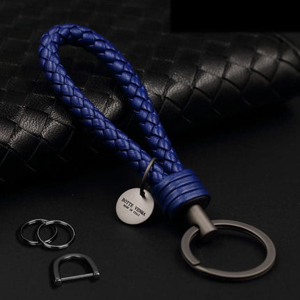 Leather car key chain Men's high quality key chain pendant cowhide hand woven women's creative gift decorative key chain lanyard