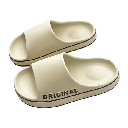 Women Thick Sole Summer Beach Slides Bathroom Anti-Slip Slipper Soft Sandals Fashion Flip-Flops Ultra-Light Letter Shoe