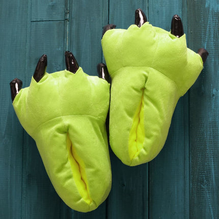 2023 Winter Warm Soft Indoor Floor Slippers Women Men Children Shoes Paw Funny Animal Christmas Monster Dinosaur Claw Plush Home