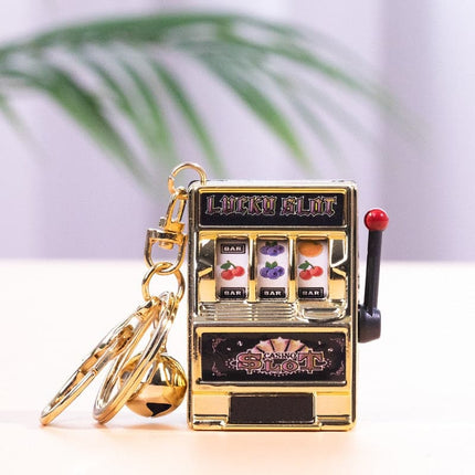 1pc Lucky Jackpot Mini Fruit Slot Machine Fun Birthday Keychain Gift Kids Educational Toy Coin Operated Games Gambling Machine