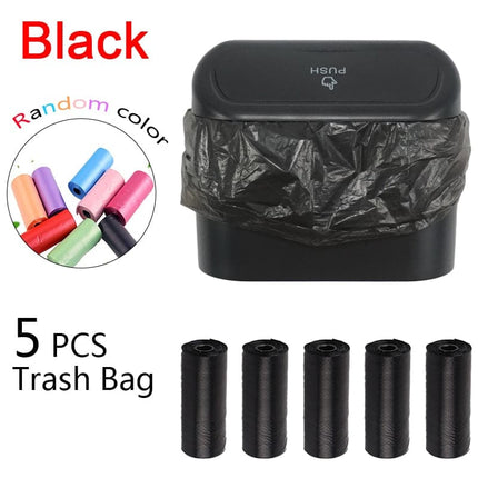 Hanging Car Trash Can Vehicle Garbage Dust Case Storage Box ABS Square Pressing Trash Bin Auto Interior Accessories for Car