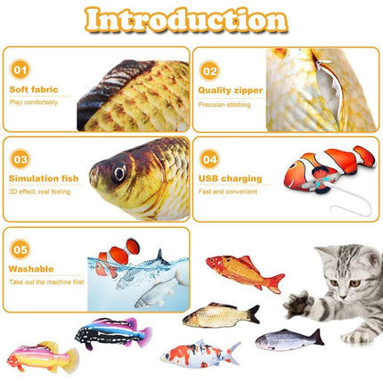 USB Charging Simulation Fish Tease Cat Pet Chewing Toy