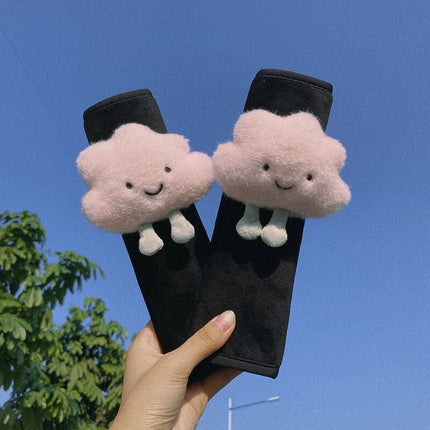 Car Accessories Decorate Seat Belt Cover Shoulder Strap Harness Cushion Cartoon Cloud Car Seatbelt Shoulder Pad Protector