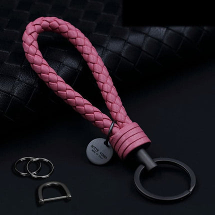Leather car key chain Men's high quality key chain pendant cowhide hand woven women's creative gift decorative key chain lanyard