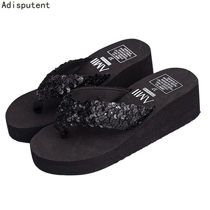 Wedge Heels Flip Flops Women Slippers Summer Thick Bottom Sandals Platform Slippers Soft Fashion Shoes Non-Slip Beach Slides