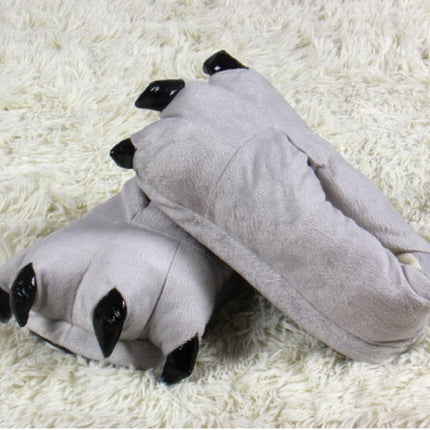 2023 Winter Warm Soft Indoor Floor Slippers Women Men Children Shoes Paw Funny Animal Christmas Monster Dinosaur Claw Plush Home