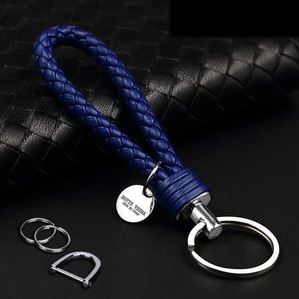 Leather car key chain Men's high quality key chain pendant cowhide hand woven women's creative gift decorative key chain lanyard