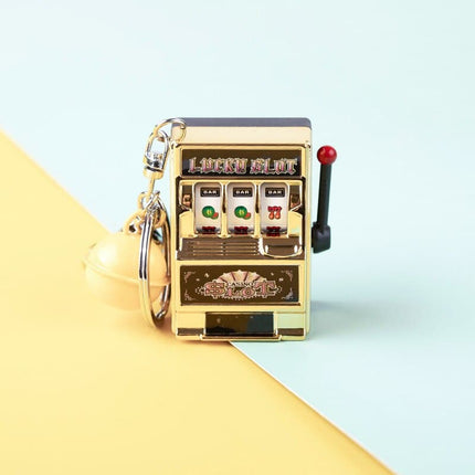 1pc Lucky Jackpot Mini Fruit Slot Machine Fun Birthday Keychain Gift Kids Educational Toy Coin Operated Games Gambling Machine