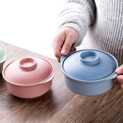 Instant Noodle Bowls with Lids Soup Hot Rice Bowls Japanese Style Students Food Container Healthy Tableware Bowl Tableware