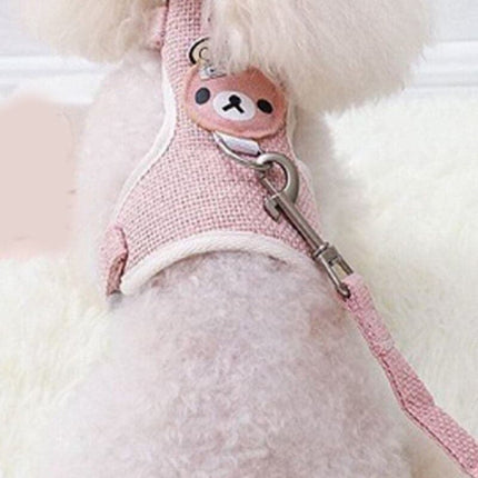 Dog Leash Cute Small Pet Vest Undershirt Type Breathable Adjustable Chest Harness Outdoor Walking Pet Supplies
