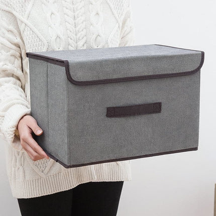 Fold Non-woven Fabric Storage Box Gray Home Supplies Clothing Underwear Sock And Kid Toy Storage Organizer Cosmetics