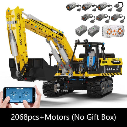 Technical Car Excavator APP Remote Control Moter Power T4001 Bricks Building Blocks Engineering Truck Toys Kids Moc Sets Gift