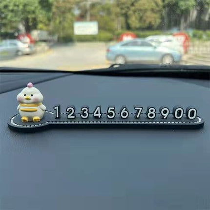 Car Temporary Parking Card Car Phone Number plate Car decoration Cartoon animal car interior Portable  telephone number plate