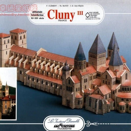 Cathedral Castle Architecture Series LInstant Retro Hand-painted Paper Model DIY Handmade Toy