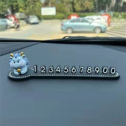 Car Temporary Parking Card Car Phone Number plate Car decoration Cartoon animal car interior Portable  telephone number plate