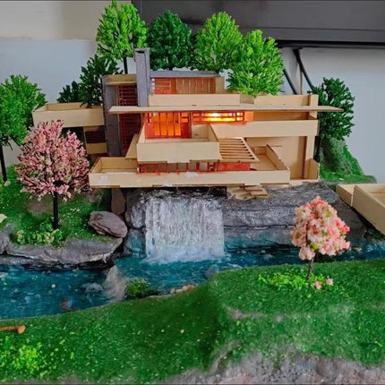 1/200 Scale Fallingwater Villa Model Architectural Model DIY Scene Model Building Sand Table Material (material package)
