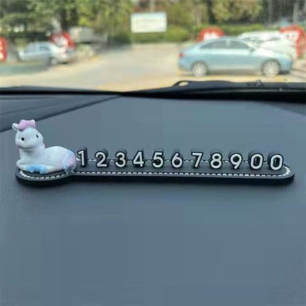 Car Temporary Parking Card Car Phone Number plate Car decoration Cartoon animal car interior Portable  telephone number plate