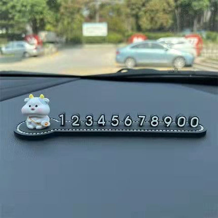 Car Temporary Parking Card Car Phone Number plate Car decoration Cartoon animal car interior Portable  telephone number plate