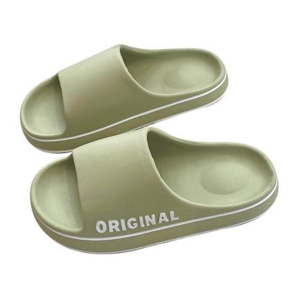 Women Thick Sole Summer Beach Slides Bathroom Anti-Slip Slipper Soft Sandals Fashion Flip-Flops Ultra-Light Letter Shoe