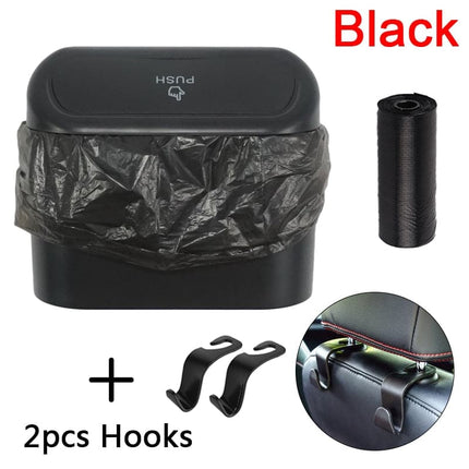Hanging Car Trash Can Vehicle Garbage Dust Case Storage Box ABS Square Pressing Trash Bin Auto Interior Accessories for Car