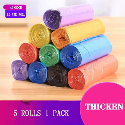 5 Rolls 100Pcs Household Disposable Trash Pouch Kitchen Storage Garbage Bags Cleaning Waste Bag Plastic Bag