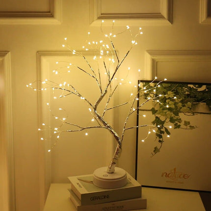 Tabletop Bonsai Lamp Tree Lamp DIY Artificial Light Tree Light Touch Switch Battery USB Operated LED Night Light Bedroom Decor