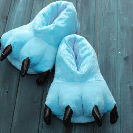 2023 Winter Warm Soft Indoor Floor Slippers Women Men Children Shoes Paw Funny Animal Christmas Monster Dinosaur Claw Plush Home